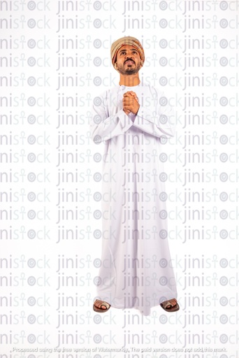 Omani arab khaliji man from gulf standing proud