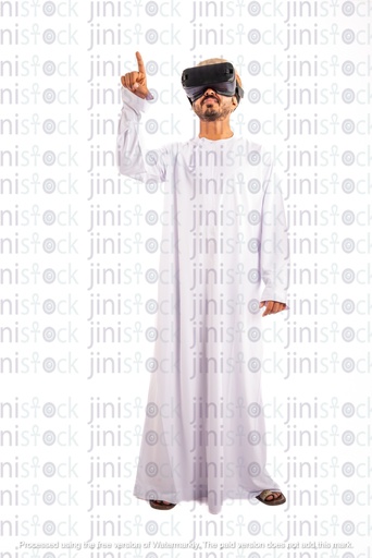 omani man khaliji from gulf pointing