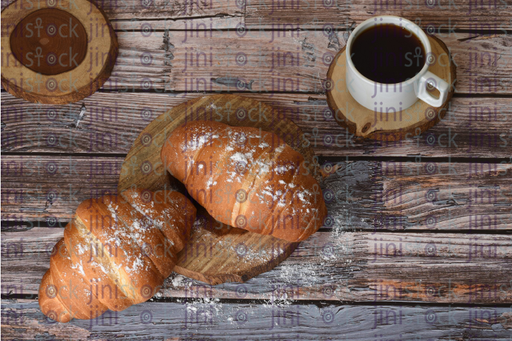 croissant top view - stock image