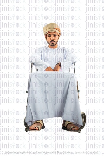 omani khaliji arab from gulf man on a wheel chair