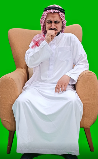 Khaliji saudi arab man from gulf coughing