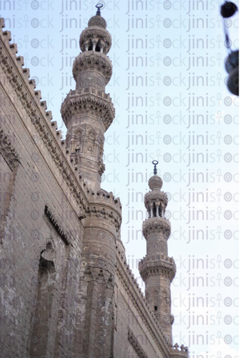 el hossen mosque minaret - stock image