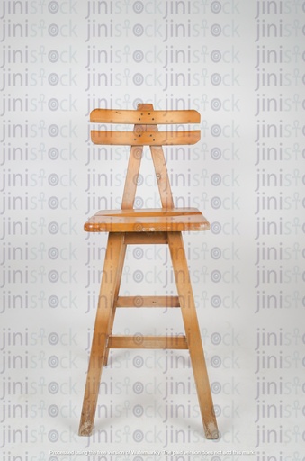 Long wooden chair - front view