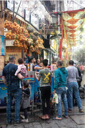 juices shop in old cairo - stock image