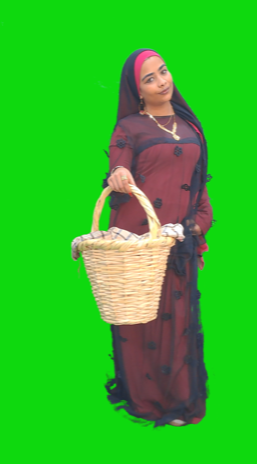 nubian woman farmer holding basket