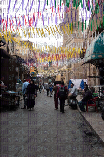 ramadan decorations in el moze - stock image