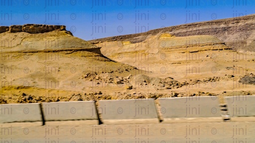 Mountains of the Red Sea on a traveling road in Egypt as a design background