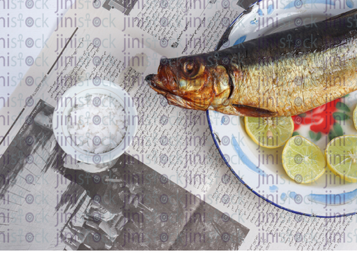 renga fish on new paper-stock image