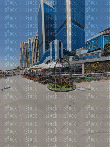 Shiny facades reflect the beauty of the river
