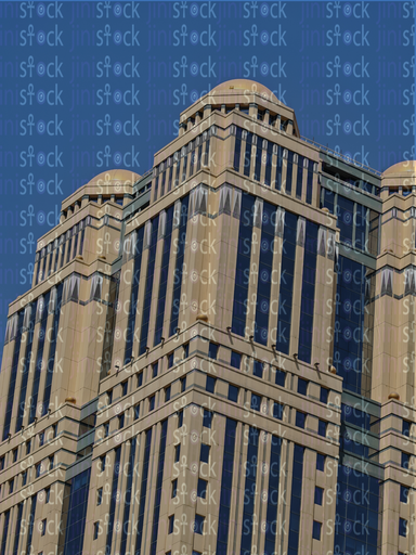  ناطحات سحاب بزجاج أزرق لامع