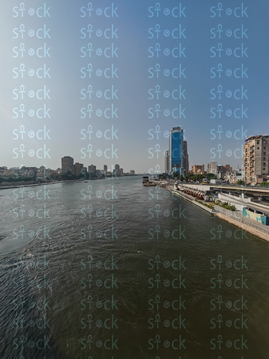 Panoramic view of the Nile from the heart of Cairo