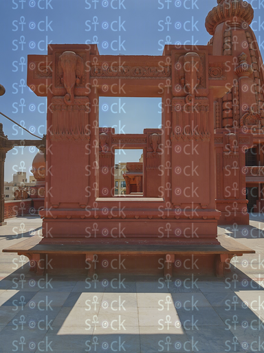 Archway framing palace view