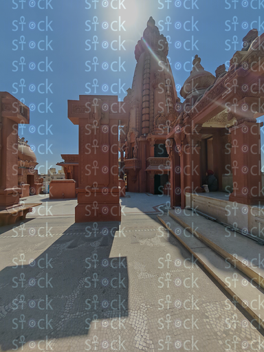 Sculpted pillar on rooftop terrace