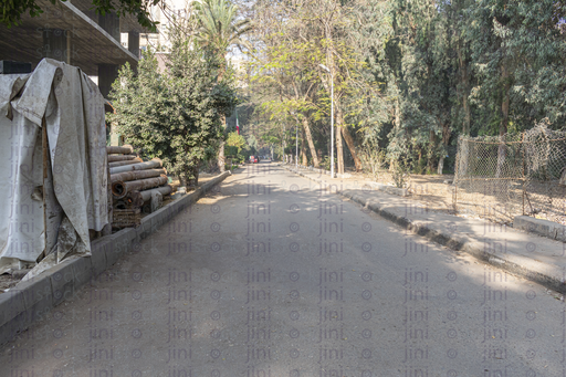 abandoned road in maadi in morning high stock image
