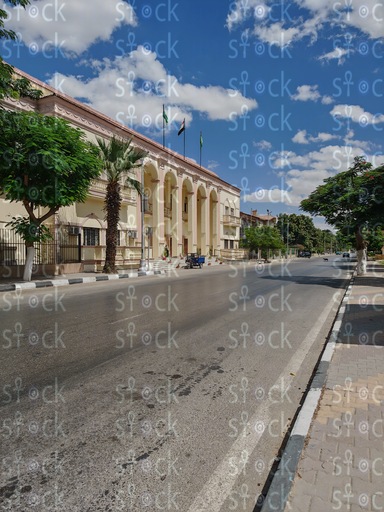 Flags fluttering over the Ismailia Governorate building