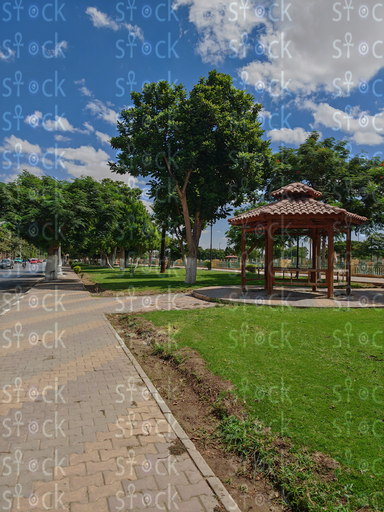 برجولة خشبيه وسط الاشجار