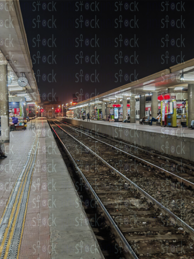 Platform Lights Guiding the Way – Cairo Ramses Station