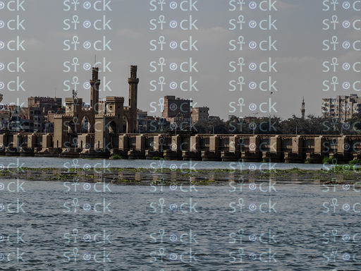 Anoramic view of the Nile River and the Farouk Barrage