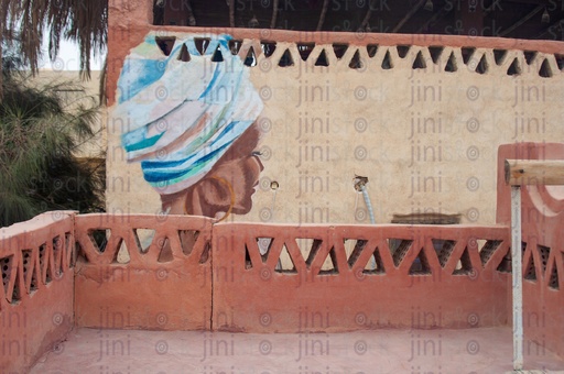 A building with a modern rural style in the village of Tunisa in Fayoum, has drawings on it resembling the buildings in Nubia in Aswan.