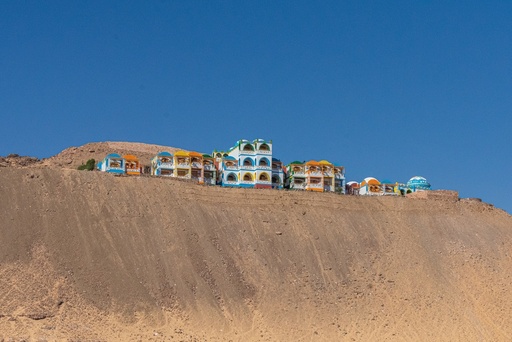 nubian houses  in the desert by the nile