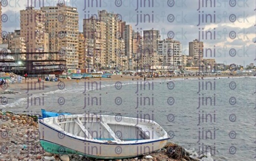 a stock image with hiqh quality of small boat on alexandria sea 