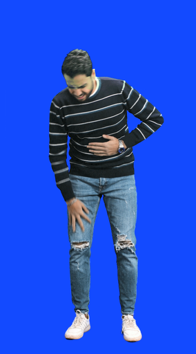 man with stomach pain