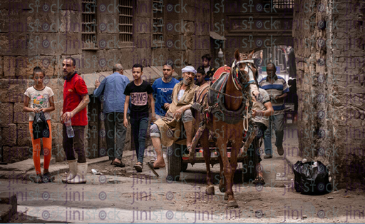 road in el darb el ahmar - stock image