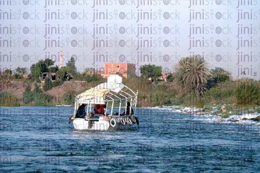 Boat in the Nile River in Al Qanater Al khiria in Qalyubia - stock image