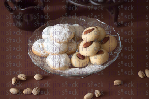 Kahk and Oraiba with nuts -stock image