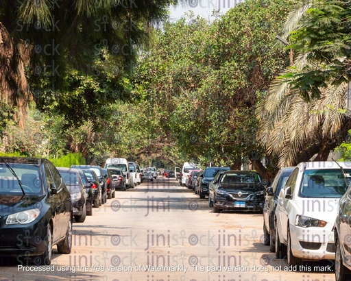 maadi roads in the morning- stock images